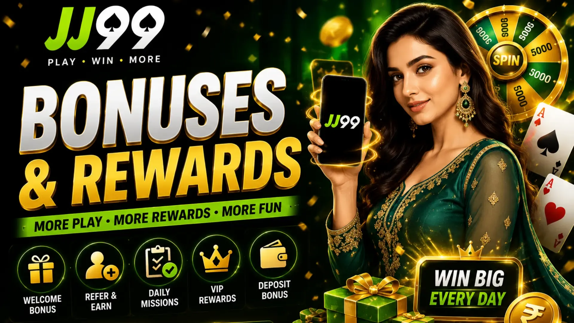 JJ99 Game bonuses and rewards